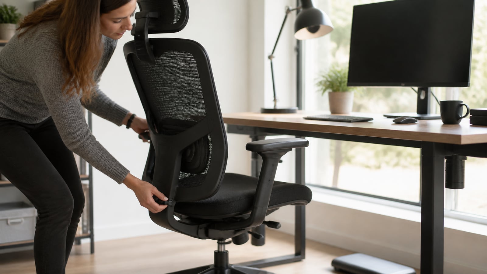 Ergonomische bureaustoel instellen voor een goede werkhouding